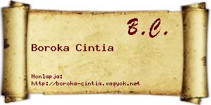 Boroka Cintia névjegykártya